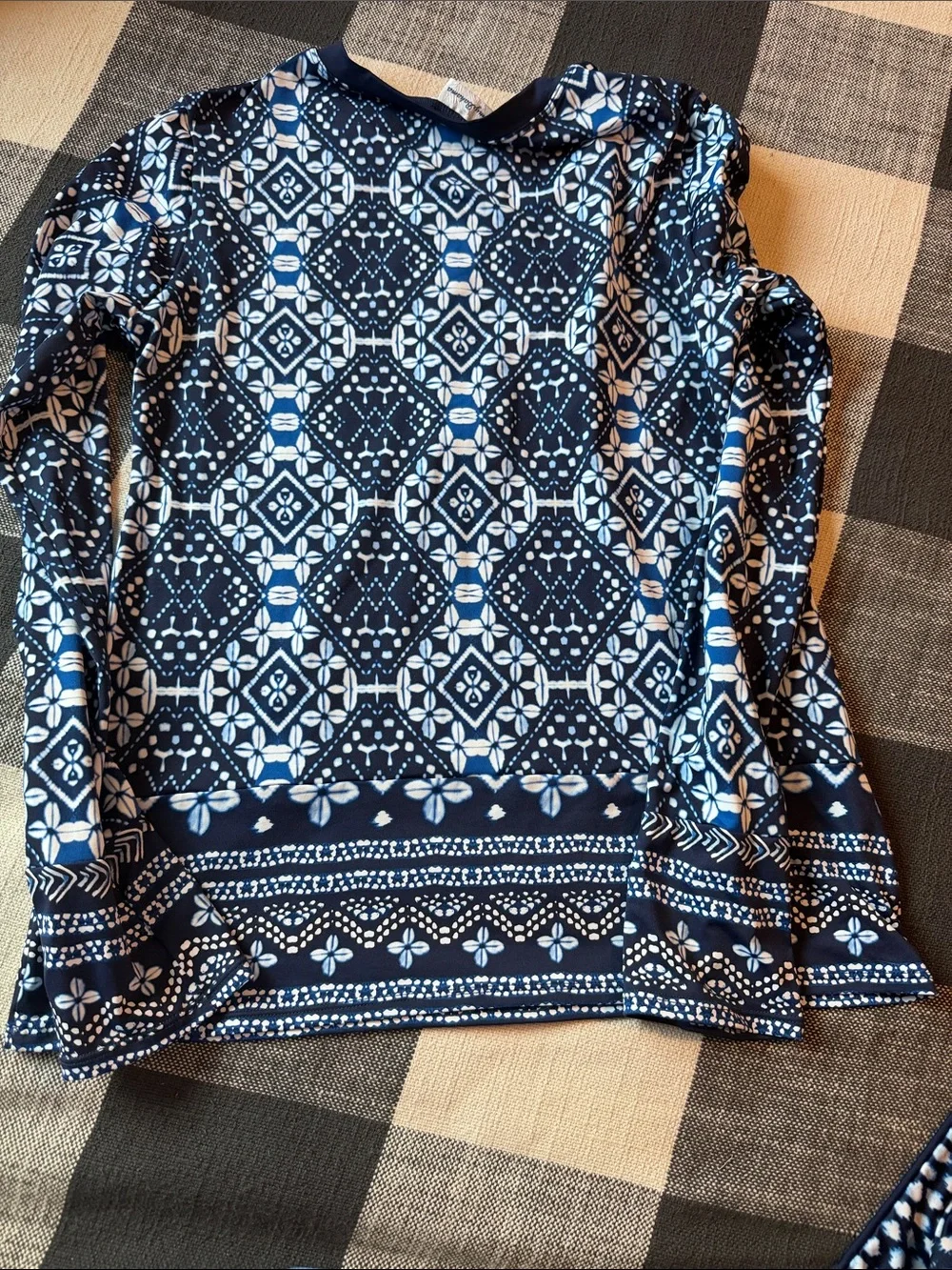 Tommy Bahama Navy and White Printed Rash guard set